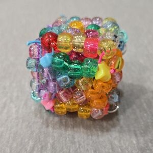 Rainbow 3D Kandi Cube Cuff Bracelet - Rave, Festival, PLUR Jewelry